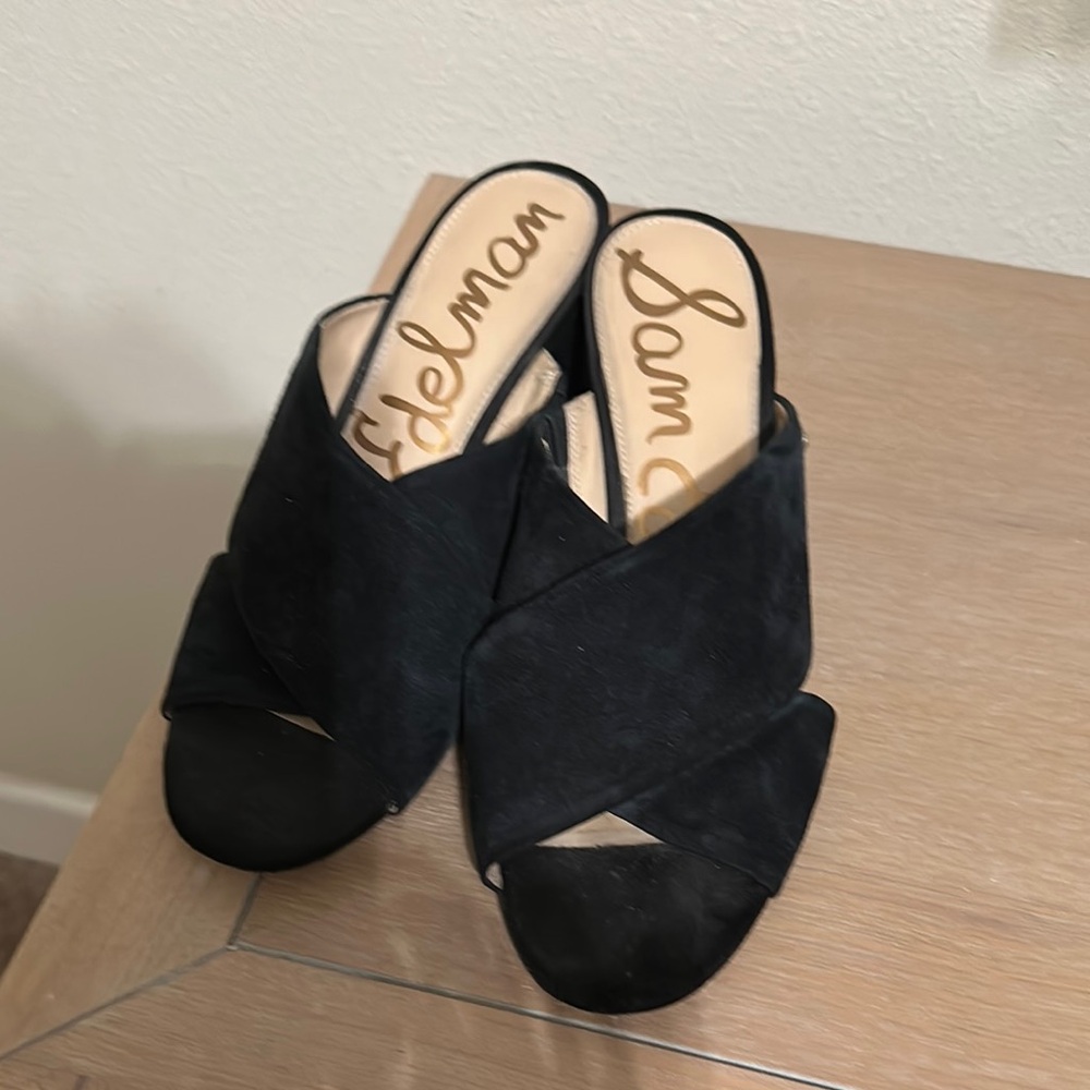 Sam Edelman “Stanley” Women’s Black Suede Block Heel size 10.5